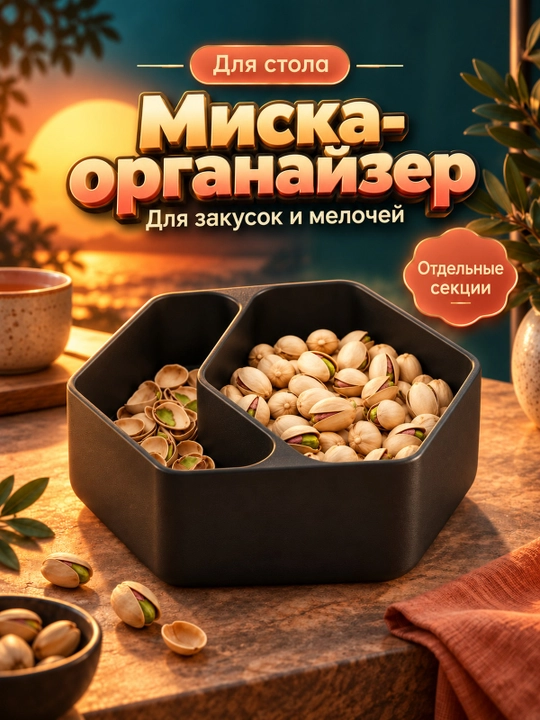 Миска-органайзер с отделениями для стола - 