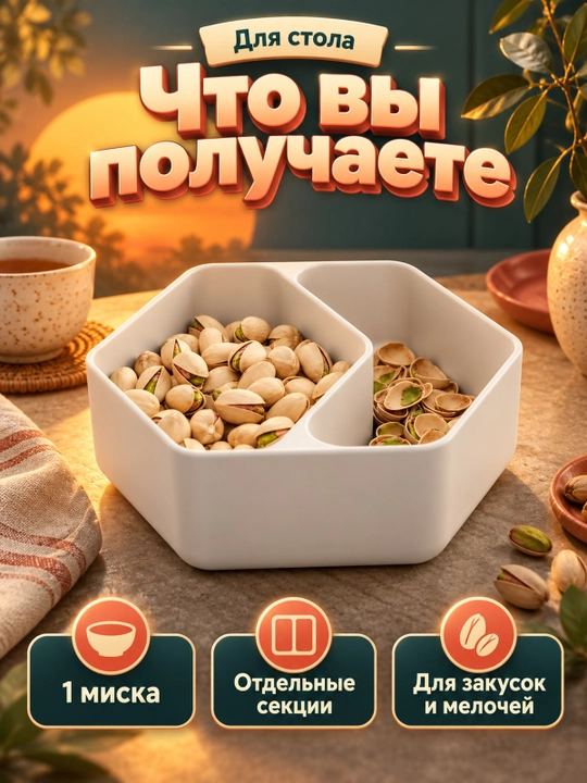 Миска-органайзер с отделениями для стола