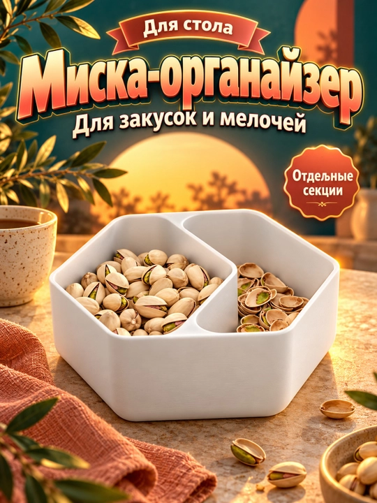 Миска-органайзер с отделениями для стола - 