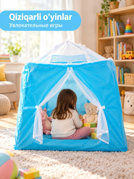 Игровая палатка домик детская 120х100 см, тканевый кукольный домик для игр, 3+
