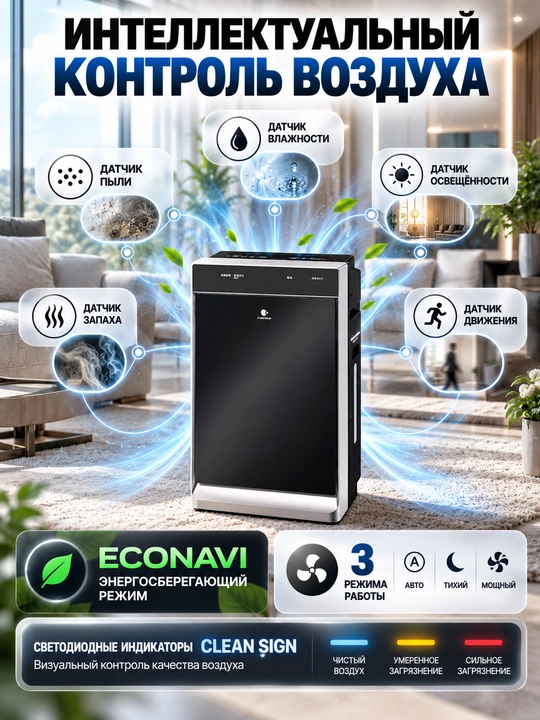 Panasonic F-VXK70 havo tozalagich va namlagich, 52 m² gacha HEPA filtr Econavi 700 ml/soat