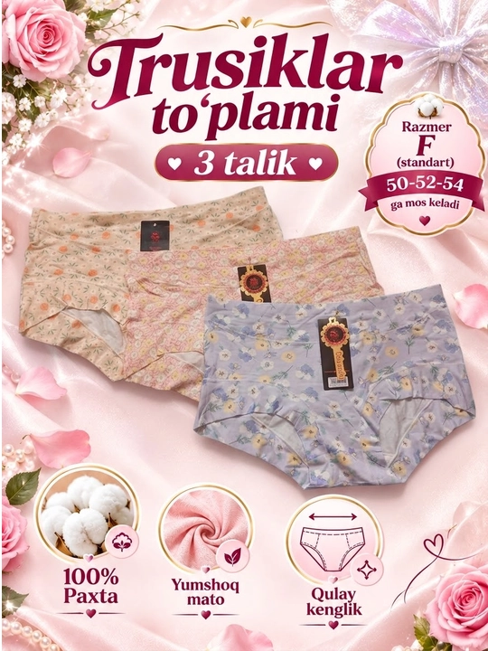 Choksiz va to‘rli ayollar trusiklari to‘plami, neylondan ichki kiyimlar to‘plami - 