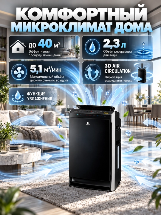 Panasonic F-VXR50R havo tozalagich va namlagich, 40 m² gacha, HEPA filtr ECONAVI Sport Air