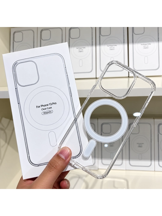 IPhone uchun shaffof magnitli g‘ilof, MagSafe bilan mos, himoyalovchi chexol