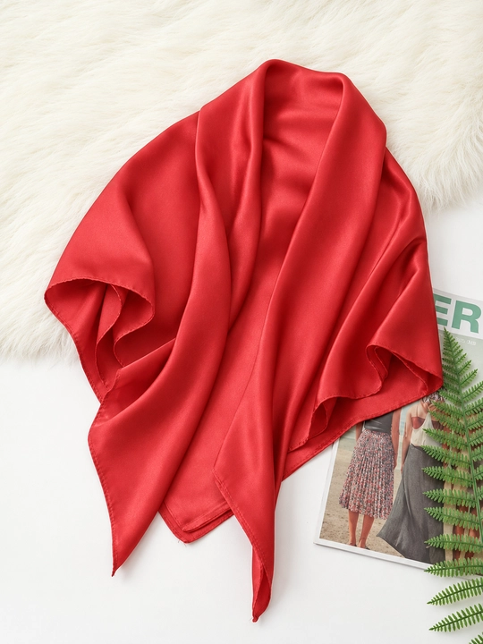 Bir rang rumol.Ipakli ayollar ro'moli, bosh va bo'yin uchun, 100x100 sm, kvadrat