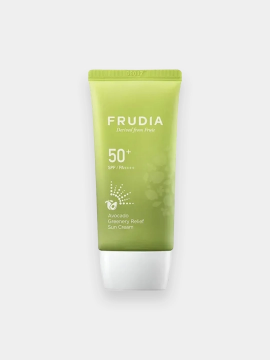Солнцезащитный крем Frudia Avocado Greenery Relief Sun Cream SPF50+ PA++++, 50 г - 