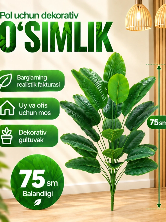 Uy,ofis,interyer uchun sunʼiy dekorativ,gullar,silikon bargli,sovgʻa, bezak va dekor uchun