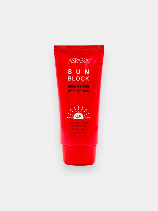 Quyoshdan korlovchi krem Aspasia Brightening UV Sun Block SPF50+ PA+++, 70 g - 