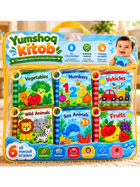 O'quv o'yinchoq kitobi bizibord, rivojlantiruvchi o`yin. yumshoq kitob,