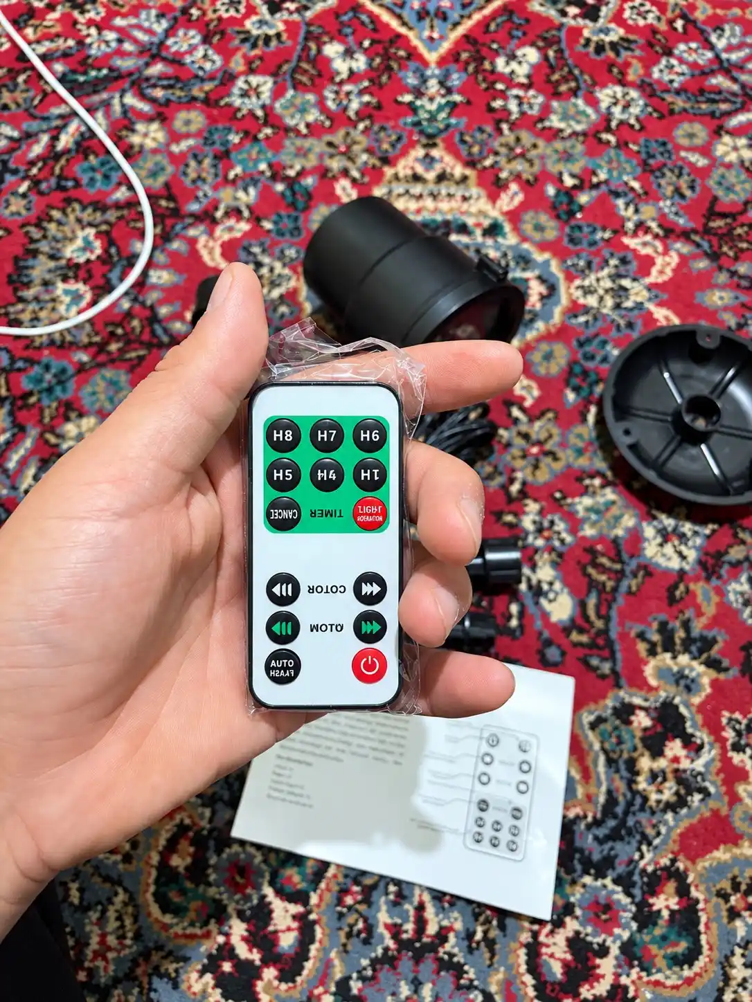 Lazerli proyektor RGB, yangi yil chirog‘i, hovli va uy fasadi uchun, pult va taymerli