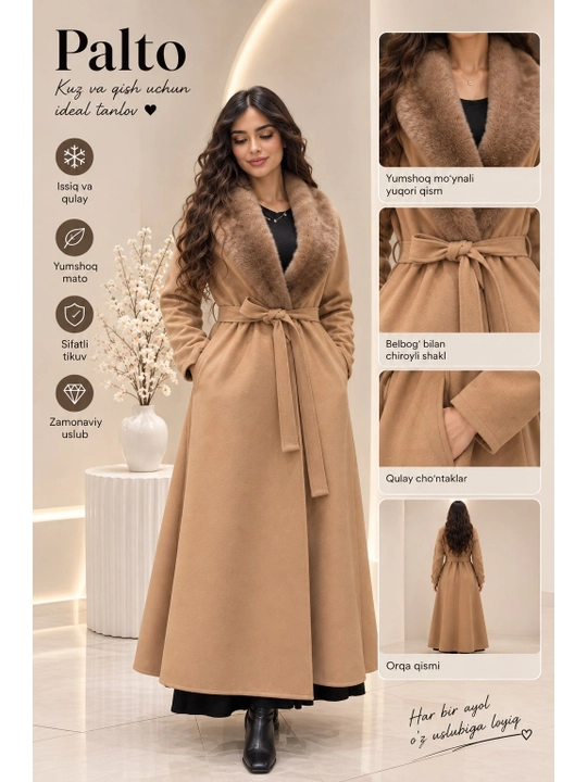 Premium palto,ZARA,mexli palto,uzun palto ,qishgi kiyim ,qalin palto - 