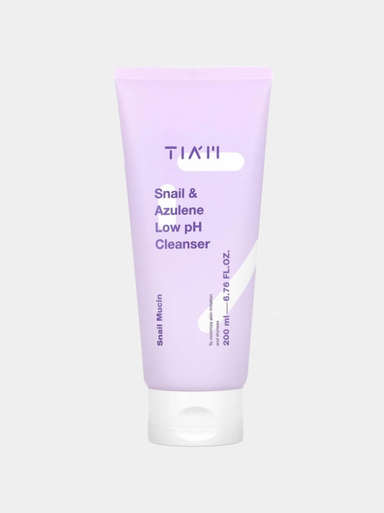 TIAM Snail & Azulene Low pH, salyangoz mutsini va azulenli yuz yuvish geli-ko‘pigi, 200 ml - 
