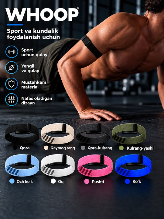 WHOOP biceps uchun sport remeshogi, turli ranglarda - 