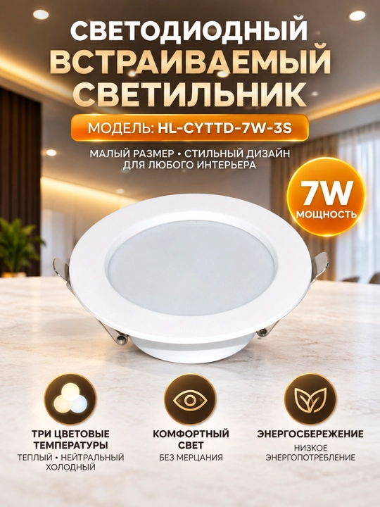 Uch rangli nuqtali chiroq Syaobay 7Vt - 