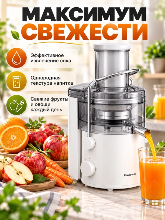 Panasonic MJ-CB100 sharbat chiqargich, 320 W, 2 tezlik, 1,5 litr