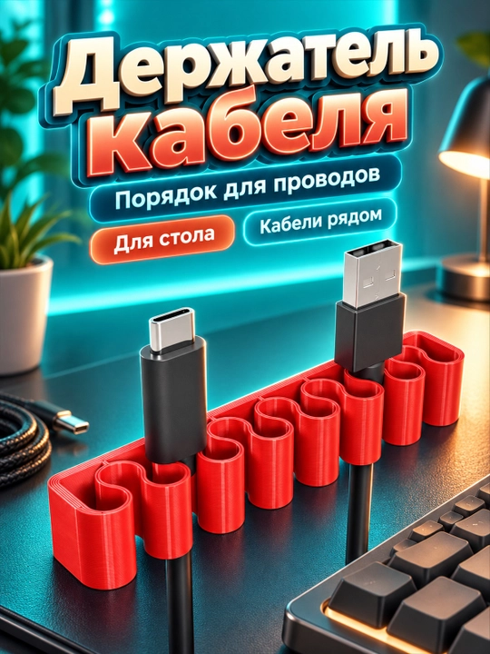 Держатель кабеля для аккуратной организации проводов - 