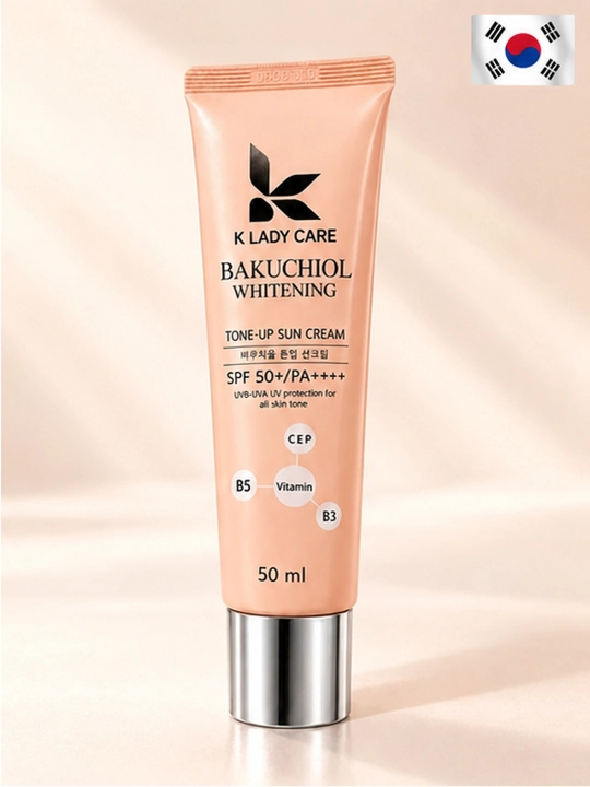 Yuz uchun SPF 50+ quyoshdan himoya qiluvchi krem, Bakuchiol, rangni tekislovchi, 50 ml