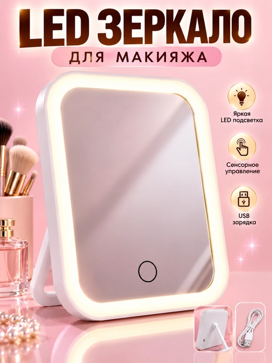 LED-зеркало для макияжа с подсветкой - 