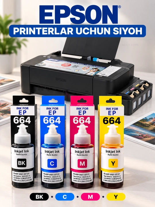 Printer siyoh kraska, 664/673 printer uchun siyoh, Epson L805, L1800, L850 - 