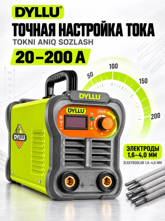 DYLLU DTWD32001 inverter payvandlash apparati, 200 A, MMA, IGBT, displeyli 