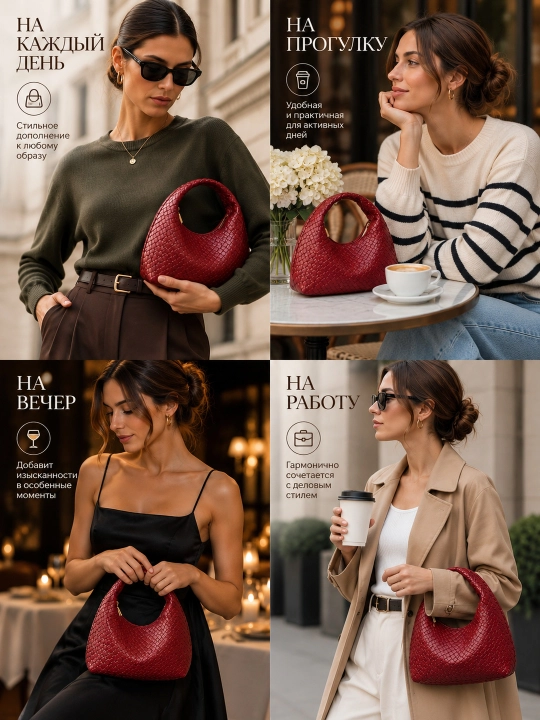 Ilon teksturali ayollar charm yelka sumkasi, Bottega Veneta