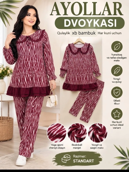 Dvoyka ayollar uchun, xb shim va koylak to'plami, sarpo va xalatlar oversize