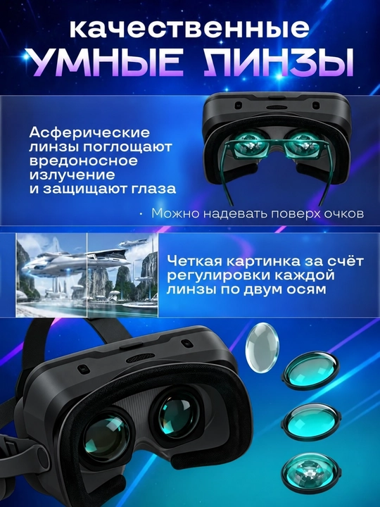 VR ko'zoynak smartfon uchun 3D Shinecon