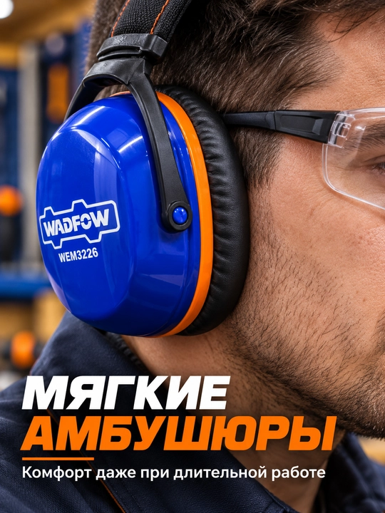 Наушники противошумные WADFOW (Вадфов, Вадвов) WEM3226, SNR 32 дБ, NRR 27 дБ