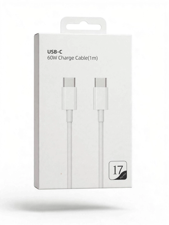 Tezkor quvvatlash kabeli, USB Type-C to Type-C Cabel 60w, 1 m