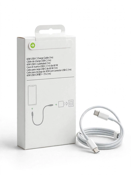 Tezkor quvvatlash kabeli, USB Type-C to Type-C Cabel 60w, 1 m