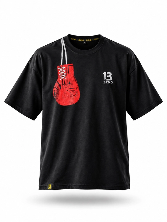 Erkaklar sport oversize futbolkasi BXNG Eat. Sleep. Boxing. Repeat qora
