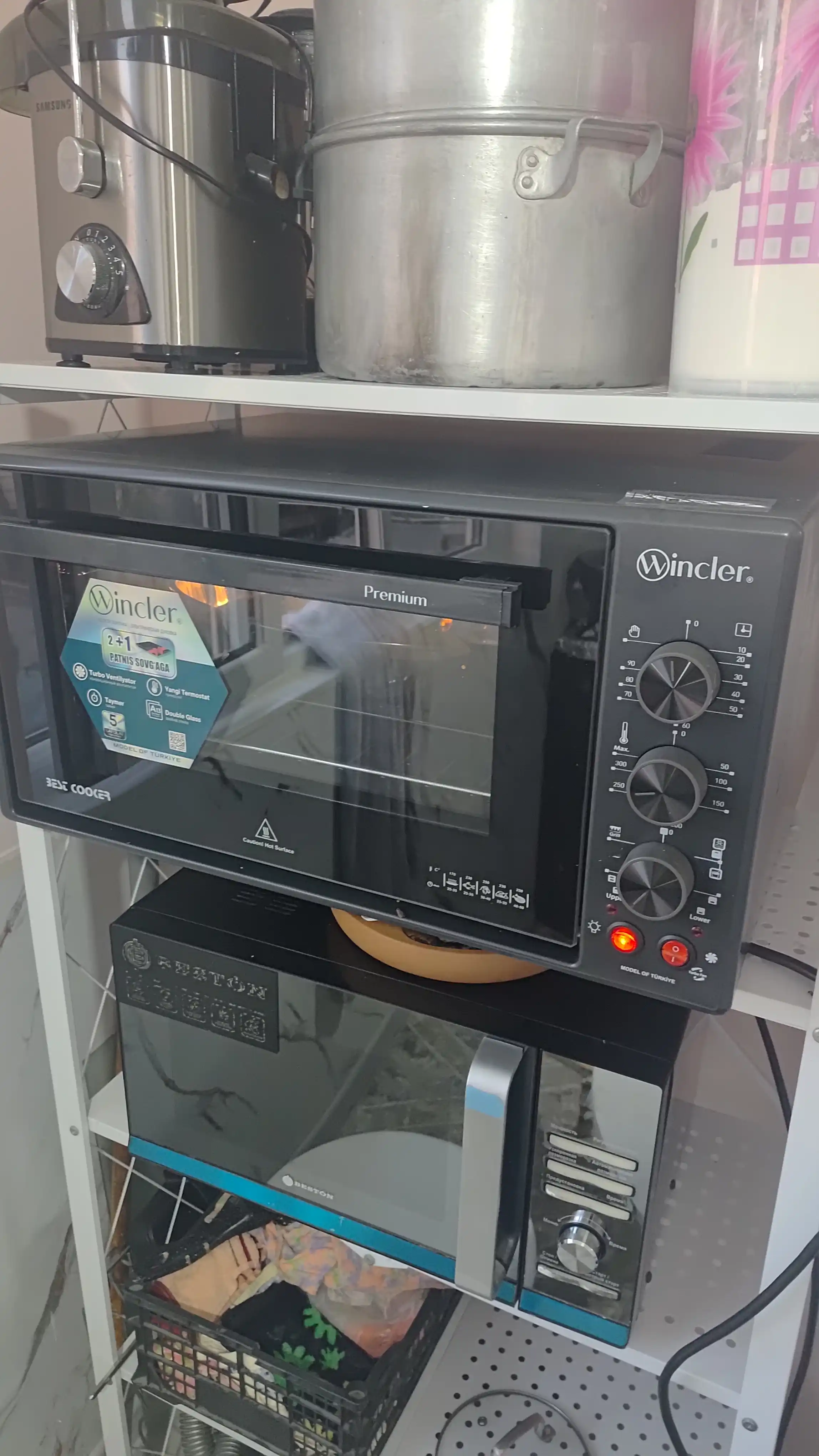 Wincler 45L elektr mini-pech 5 yillik kafolat bilan, 300°C haroratda, kuchli va qulay model