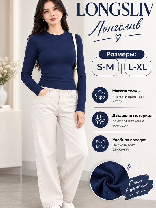 Ayollar longslivi, uzun yengli, tor bichimli, elastik bazaviy kofta S-M, L-XL razmer