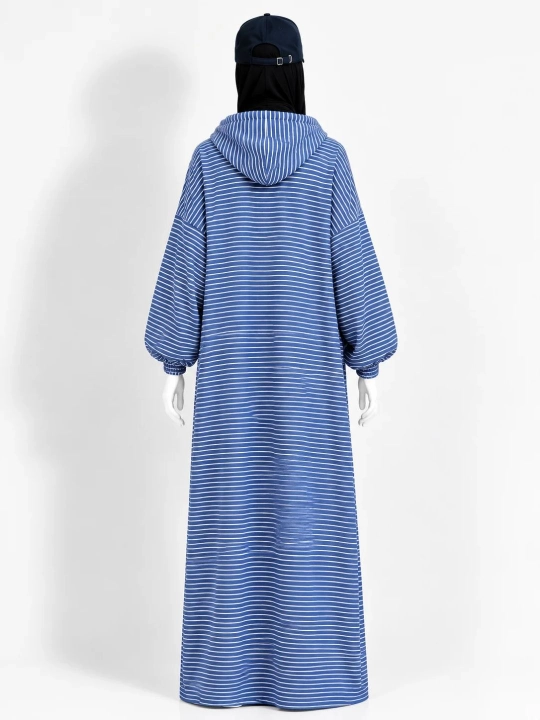 Ayollar uchun trikotaj uzun poloska abaya keng fason 48 52
