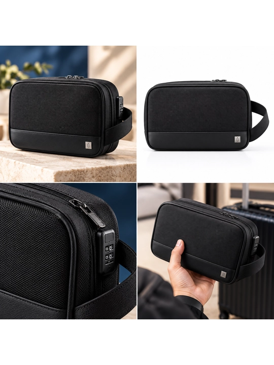 Органайзер WiWU Hali Travel Pouch H1 для кабелей и гаджетов, кодовый замок, чёрный