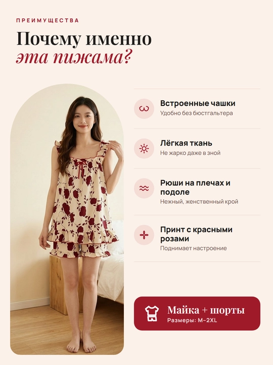 Пижама для женщин и девочек, для дома