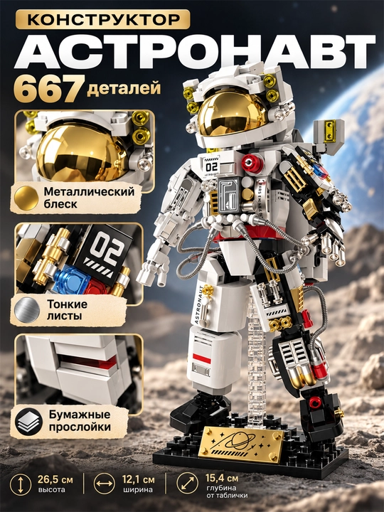 Yarim mexanik astronavt konstruktor Bolalar uchun kosmik o'yin Ijodkorlikni rivojlantiradi