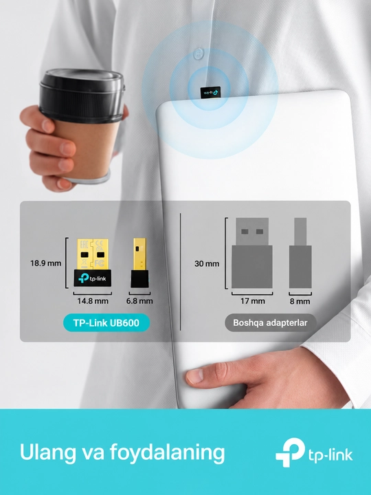 TP-Link UB600 — Bluetooth 6.0 Nano USB- блютуз адаптер для компьютера и ноутбука, USB-A