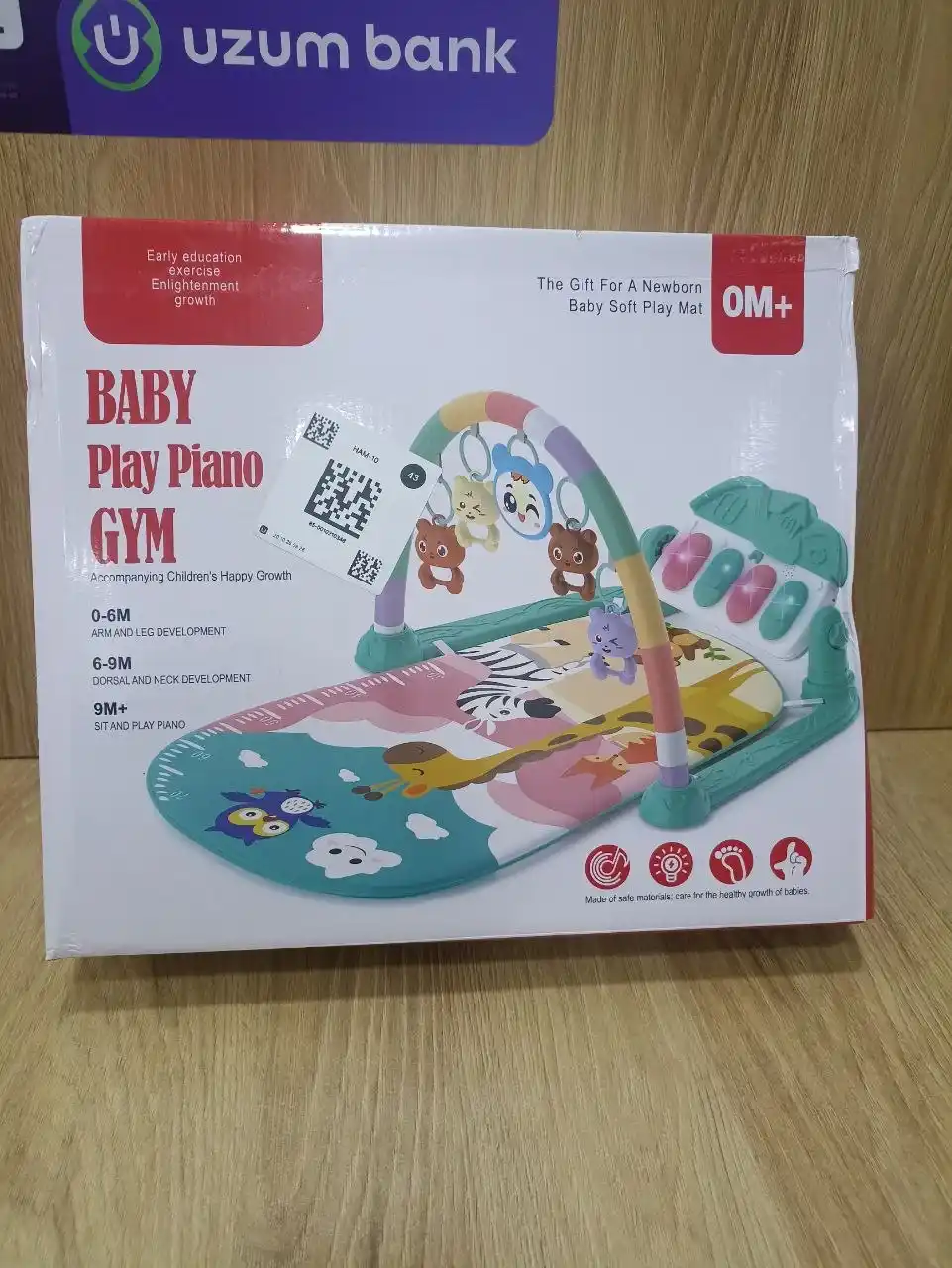 Kichkintoylar va bolalar maydonchalari uchun gilamcha-pianino rivojlantiruvchi o‘yin
