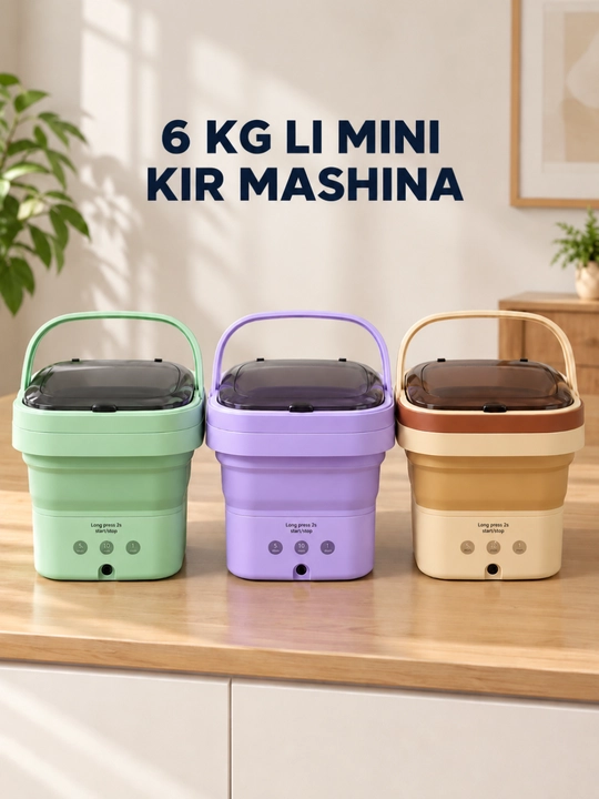 Мини стиральная машина 6/9 л, складная, электрическая, с отжимом