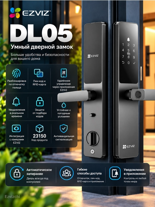 Ezviz CS-DL05 biometrik elektron Wi-Fi eshik qulfi