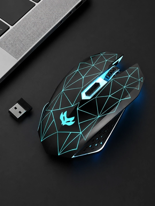 Simsiz o‘yin sichqonchasi TEMAREN PLUS, 2,4 GHz, 2400 DPI, RGB yoritish, 6 tugma, PC uchun