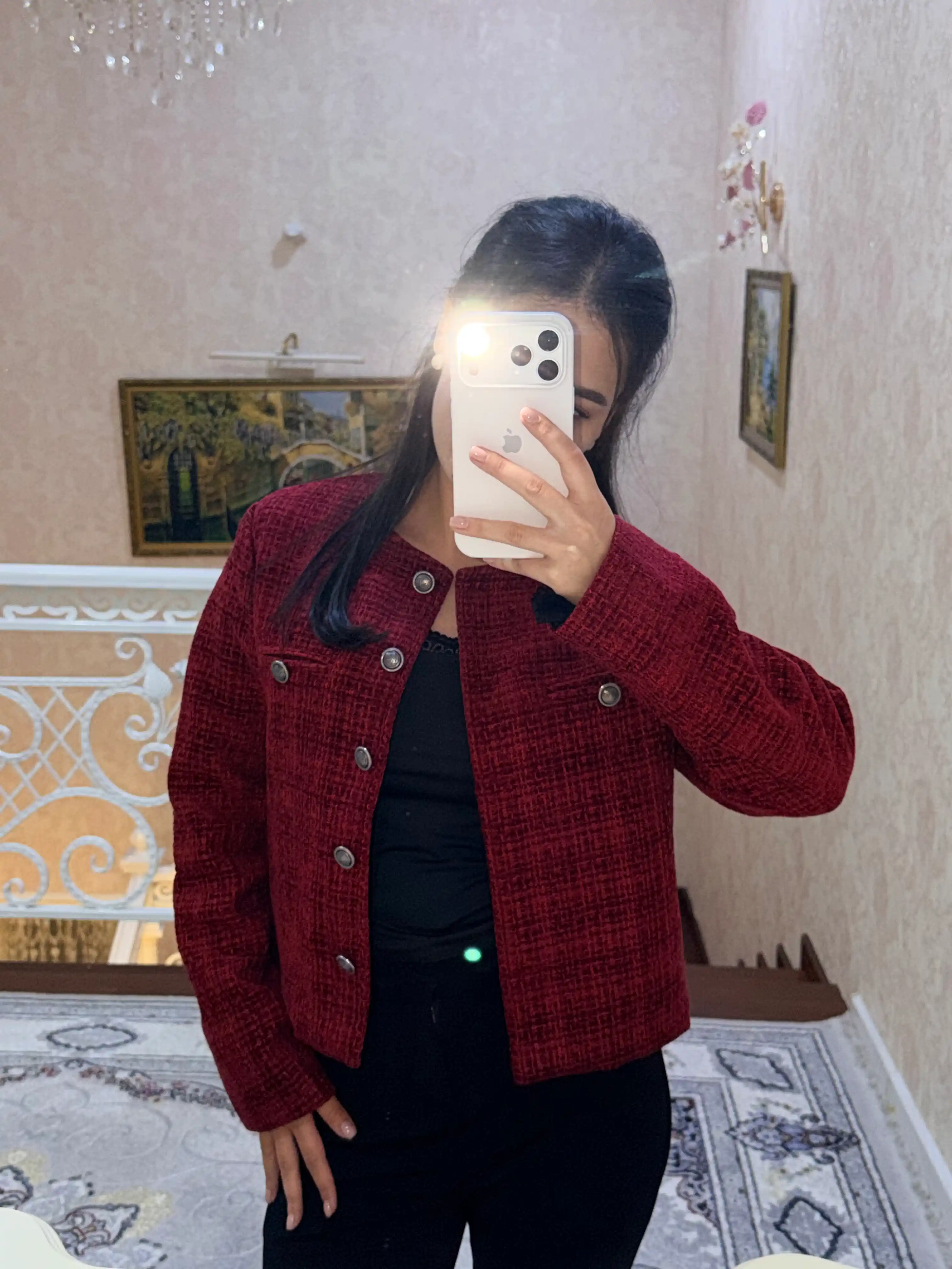 Женский укороченный твидовый пиджак на пуговицах, демисезонный, S–XL