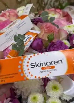 Skinoren 20% yuz kremi, akne, husnbuzar va toshmalarga qarshi, azelain kislotasi, 30 g