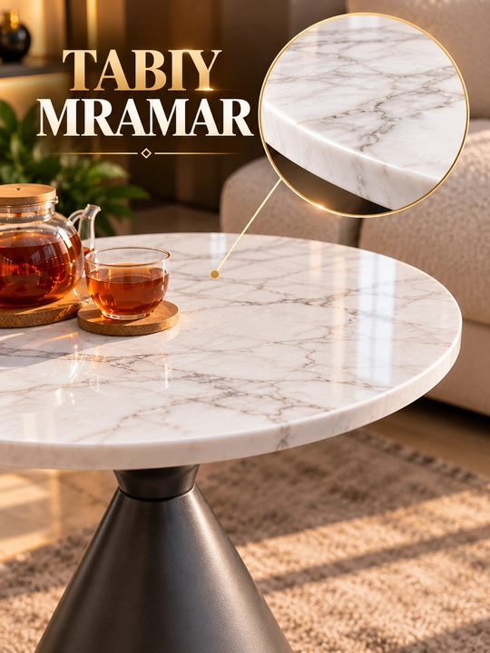Mramor stol, konsol stol, mramor konsol, dumaloq stol, divan yoniga qo‘yiladigan stolcha