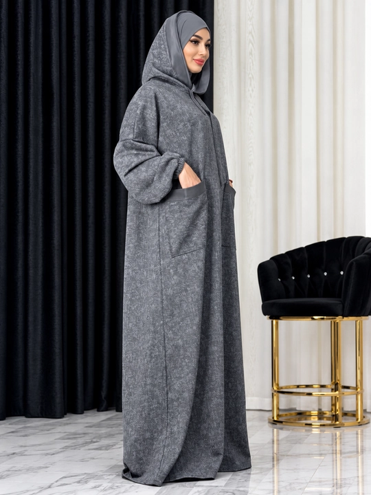 Ko‘ylak hudiy, ayollar ko‘ylagi, kuz qishgi ko‘ylak, qalin oysha, oversize, uzun ko‘ylak