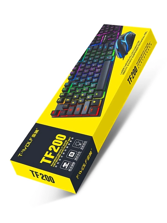 O‘yinchilar va kompyuter uchun simli RGB LED o‘yin klaviaturasi