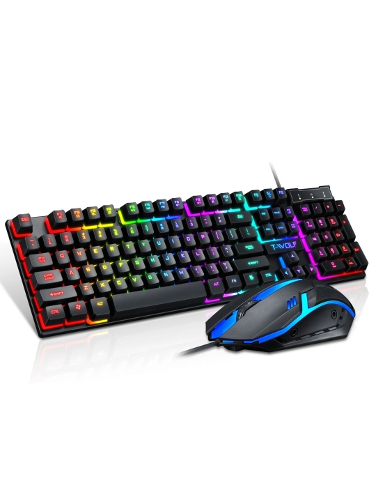 O‘yinchilar va kompyuter uchun simli RGB LED o‘yin klaviaturasi