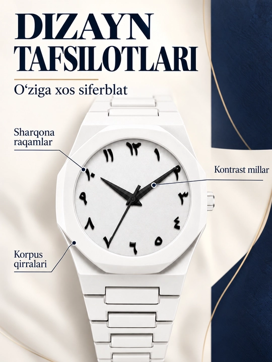 Erkaklar qo‘l soati, arab raqamli