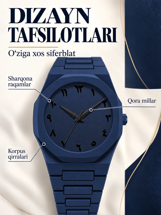 Erkaklar qo‘l soati, arab raqamli